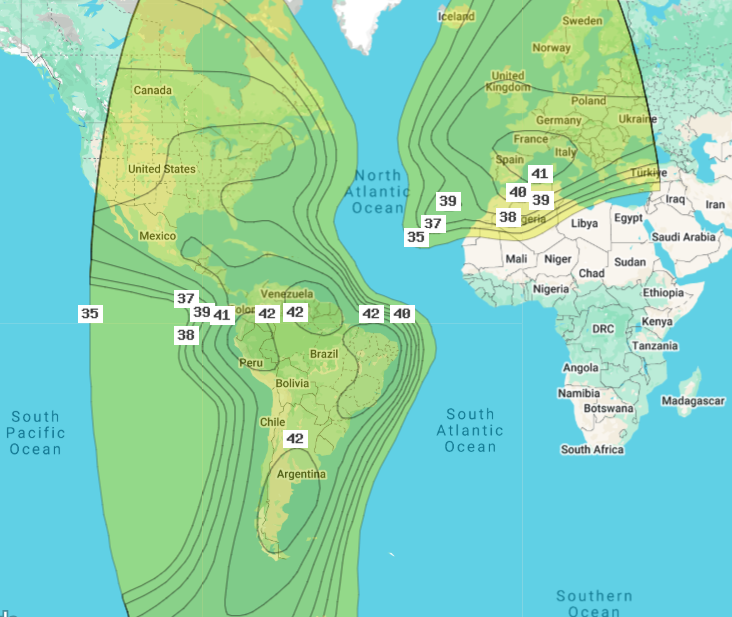 SES 6 at 40.5°W, C- band